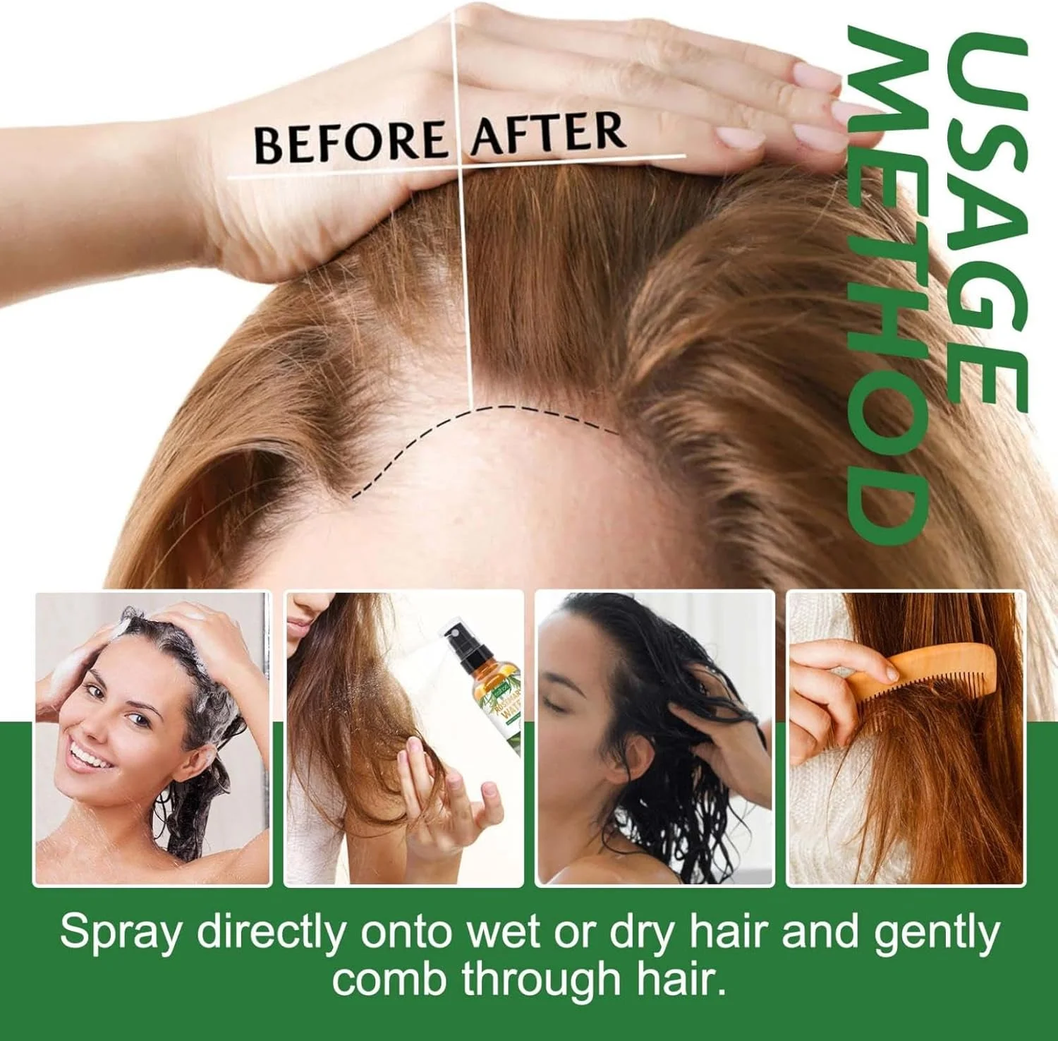 اسپری مو رزماری، اسپری تقویت کننده روزانه آب رزماری، اسپری متراکم کننده مو، مرطوب کننده مو، احیا کننده درخشش، افزایش دهنده خاصیت ارتجاعی و اسپری (3 عدد)