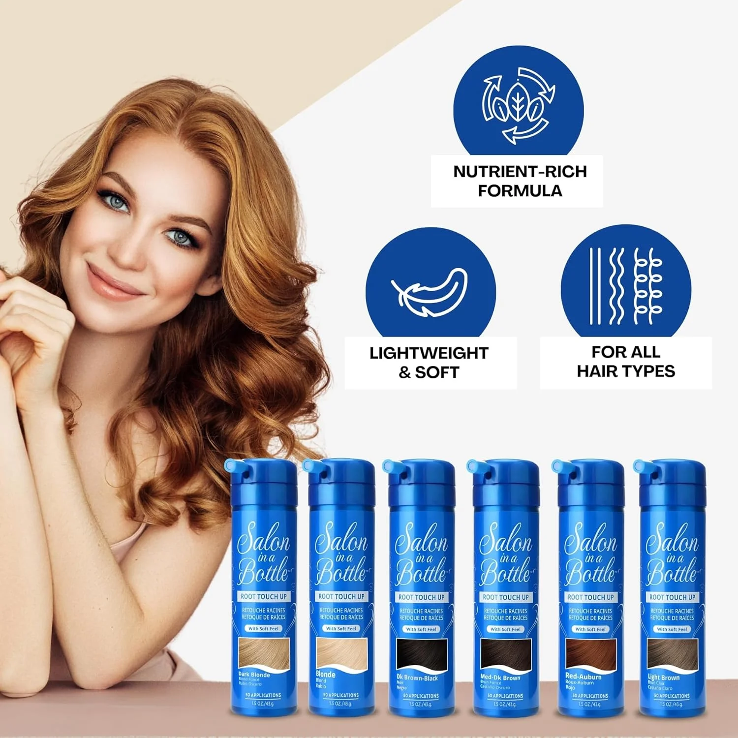 اسپری پوشاننده فوری و موقت ریشه مو Salon In A Bottle برای پوشاندن ریشه ها و سفیدی مو بین دفعات مراجعه به آرایشگاه - اسپری با کیفیت حرفه ای برای محصولات مو برای زنان و مردان - قهوه ای تیره متوسط، 43 گرم اسپری پوشاننده فوری و موقت ریشه مو Salon In A Bottle برای پوشاندن ریشه ها و سفیدی مو بین دفعات مراجعه به آرایشگاه - اسپری با کیفیت حرفه ای برای محصولات مو برای زنان و مردان - قهوه ای تیره متوسط، 43 گرم