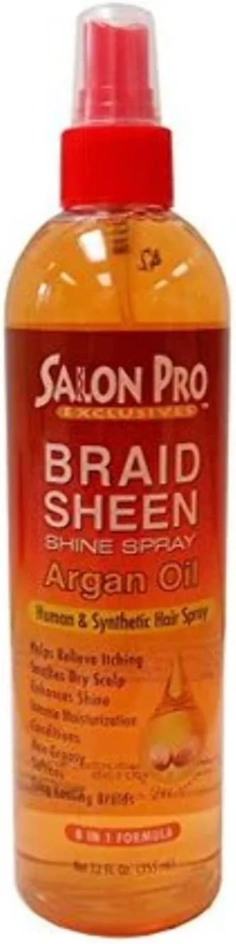 اسپری براق کننده مو Salon Pro Braid با فرمول 8 در 1 حاوی روغن آرگان، 355 میلی لیتر