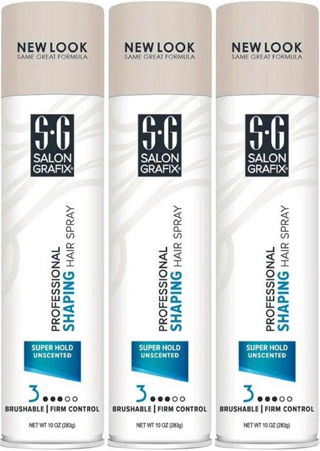 اسپری حالت دهنده موی حرفه ای Salon Grafix، بدون بو، مه حالت دهنده با قدرت نگهدارندگی فوق العاده 8، بطری های اسپری 10 اونسی (بسته 3 عددی)