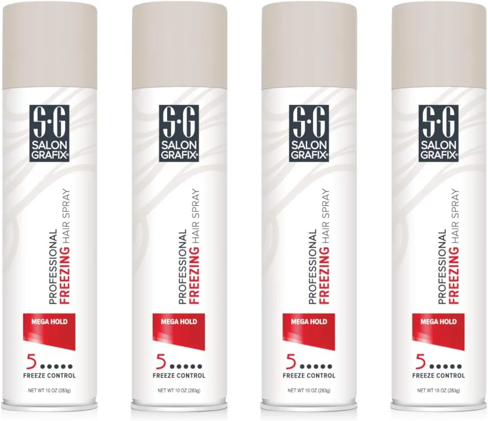 اسپری مو فریز کننده حرفه ای Salon Grafix Mega Hold، 283 گرم (بسته 4 عددی)