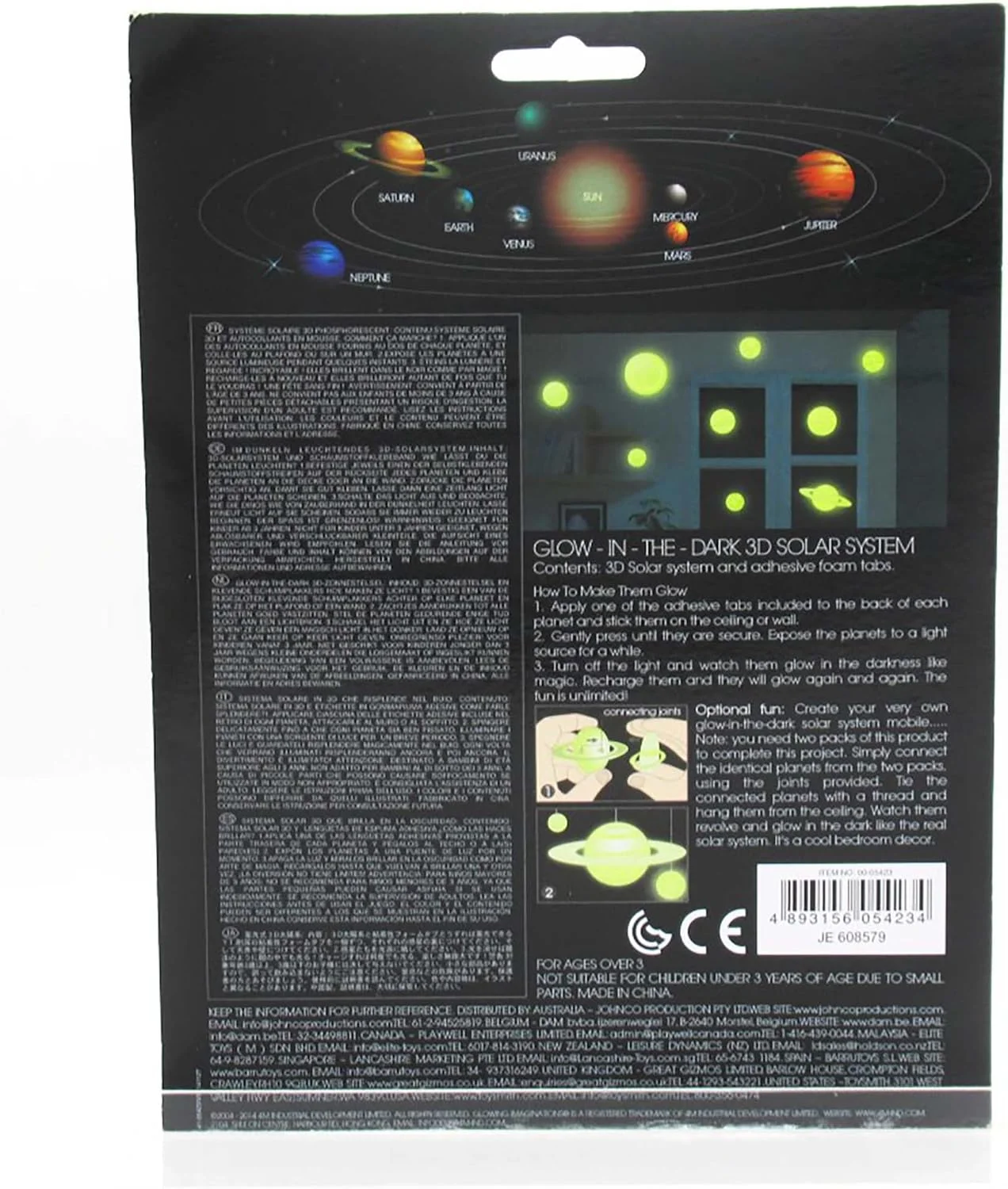 مجموعه ساختنی منظومه شمسی شب‌تاب 4M – ساخت و رنگ‌آمیزی یک مدل آویز سیاره‌ای – اسباب‌بازی آموزشی STEM برای کودکان 8 سال به بالا – آموزش نجوم و هنر