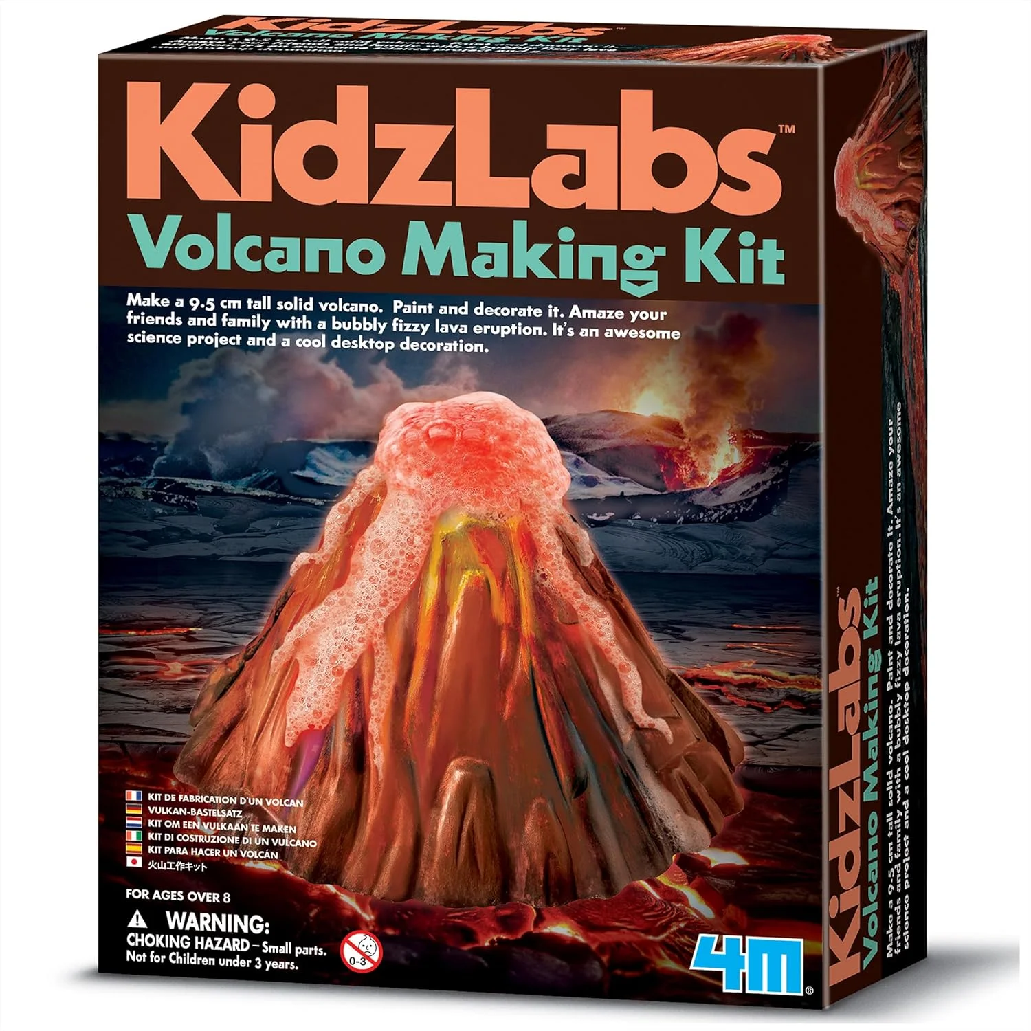 کیت ساخت آتشفشان 4M Kidzlabs - اسباب بازی های آزمایشگاهی شیمی زمین شناسی DIY STEM هدیه ای برای کودکان و نوجوانان، پسران و دختران، مدل: 3431