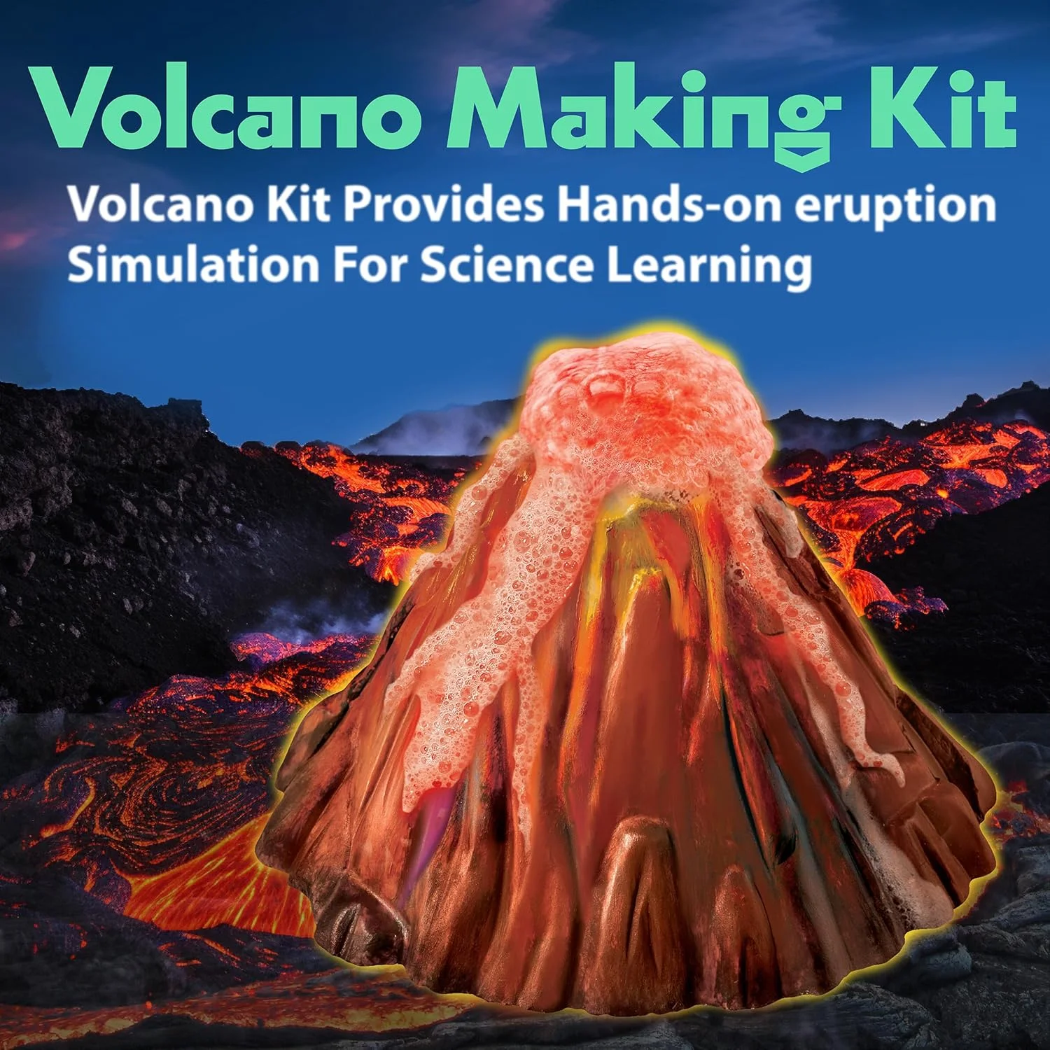 کیت ساخت آتشفشان 4M Kidzlabs - اسباب بازی های آزمایشگاهی شیمی زمین شناسی DIY STEM هدیه ای برای کودکان و نوجوانان، پسران و دختران، مدل: 3431