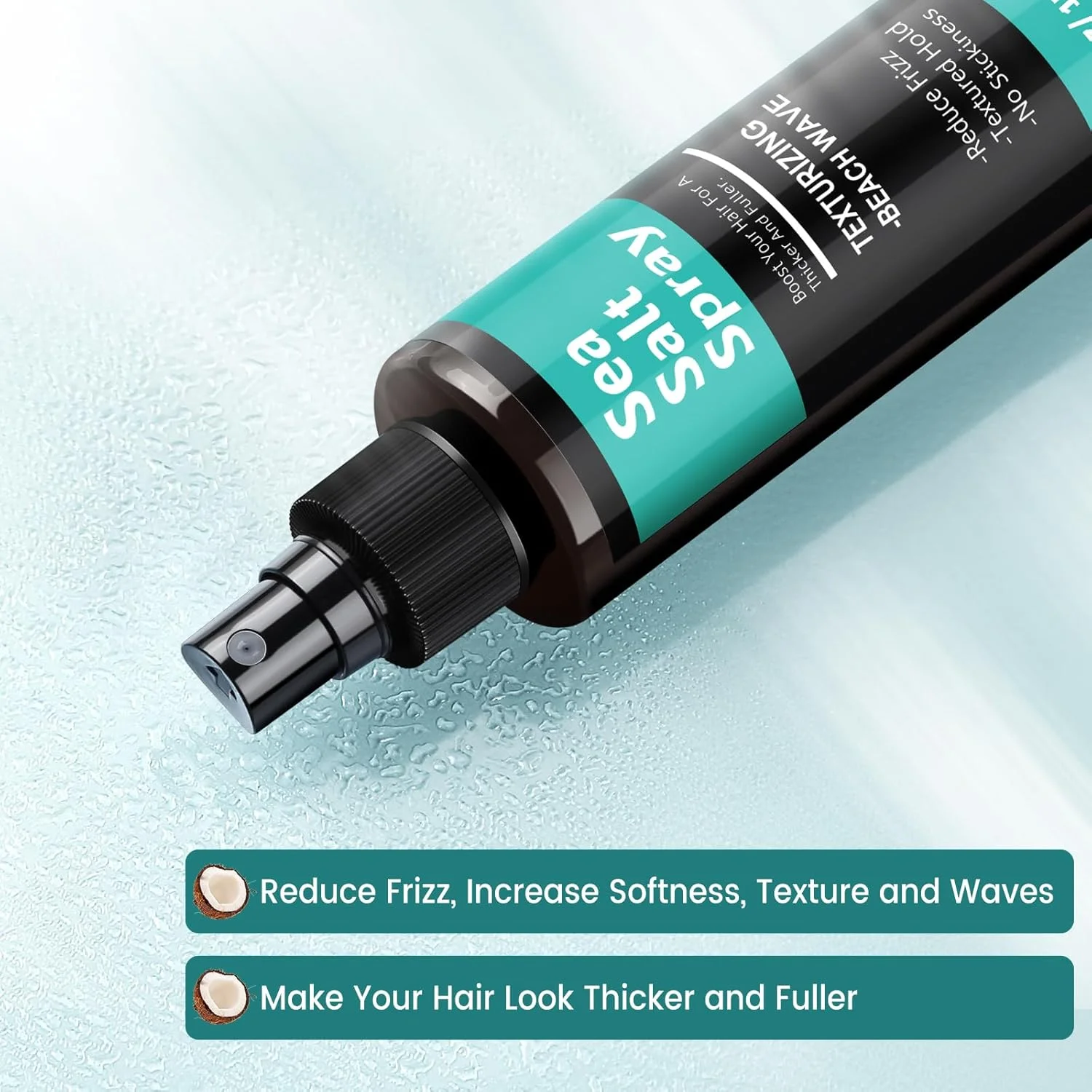 اسپری نمک دریا برای مو، مناسب آقایان و بانوان، 148 میلی لیتر - بافت دهنده و حجم دهنده مو، اسپری فر کننده و ایجاد حالت موج دار ساحلی برای مو