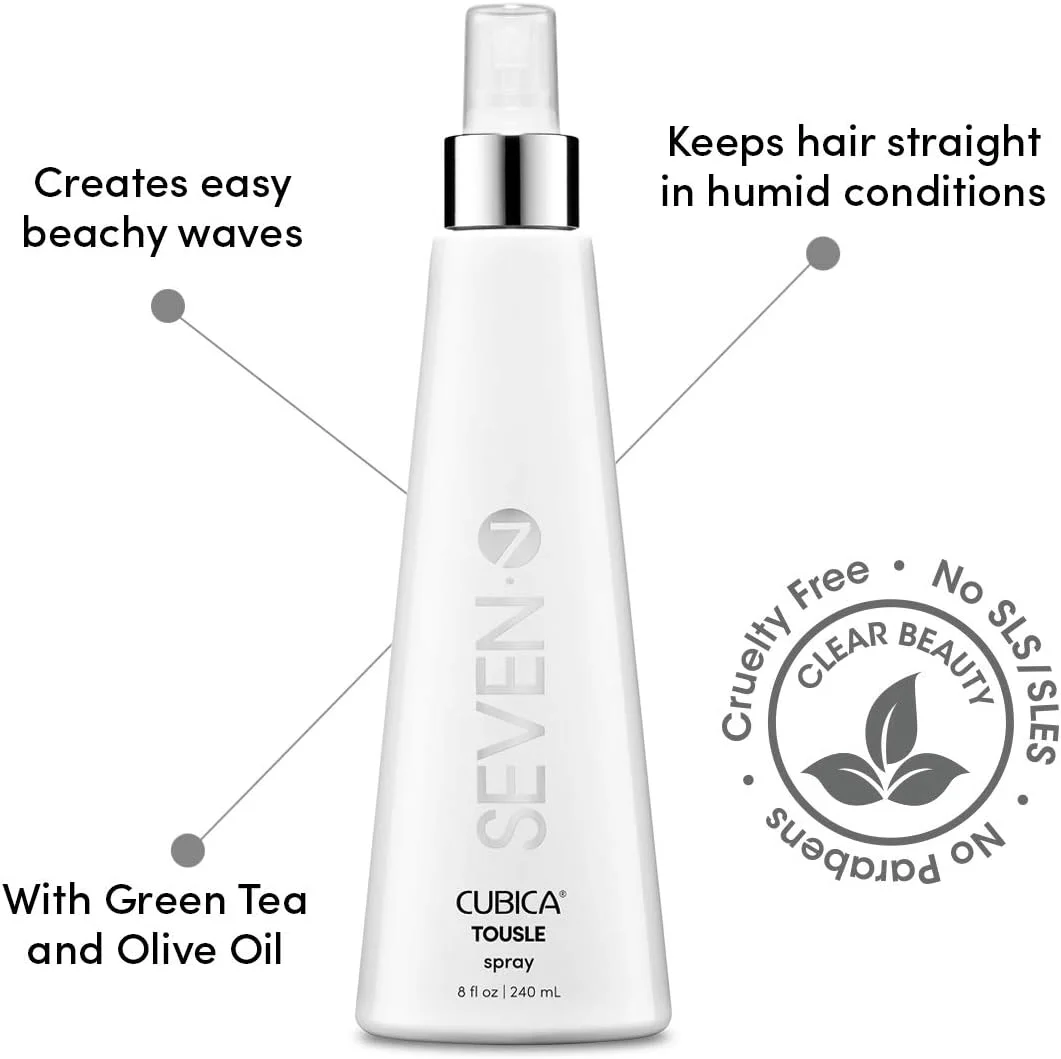 اسپری بافت دهنده مو سِوِن کوبیکا توسل، یک اسپری حالت دهنده سبک و خشک که حجم و موج ایجاد می کند، رایحه منحصر به فرد سِوِن، 236 میلی لیتر