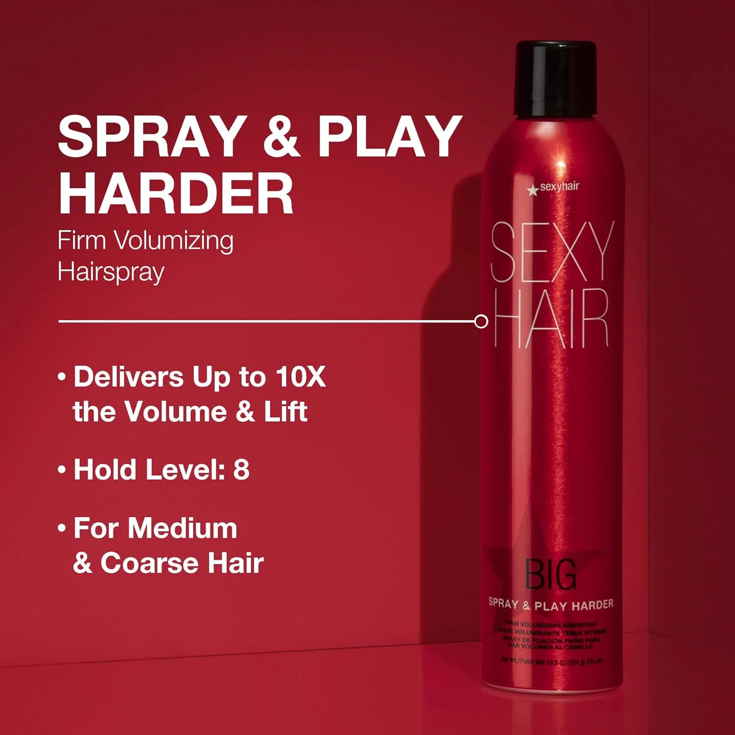 اسپری مو حجم دهنده قوی Big Spray & Play Harder، 283 گرم