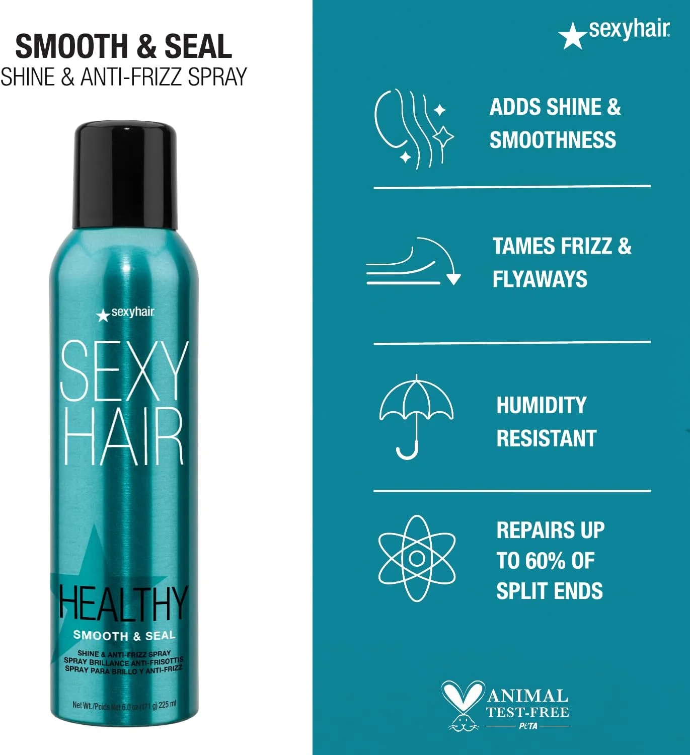 اسپری موی سالم، صاف و درخشان، ضد وز، 177 میلی لیتر | صاف کننده کوتیکول مو | افزایش درخشندگی و کاهش وز | مناسب برای انواع مو