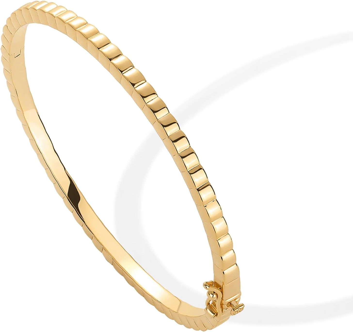 دستبند النگویی روکش طلای 14 عیار PAVOI برای زنان | جواهرات شیک و ظریف