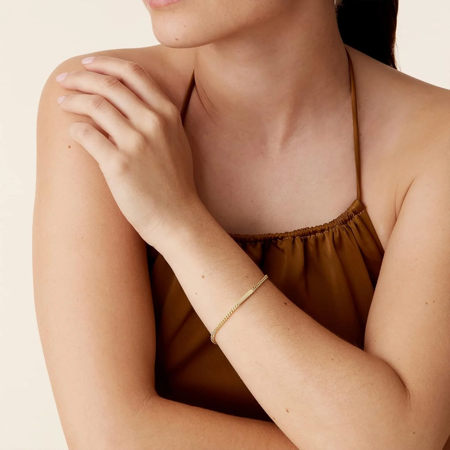 دستبند زنجیری سبک وزن با روکش طلای 14 عیار PAVOI | دستبندهای زنجیری کابلی و پیوندی برای زنان