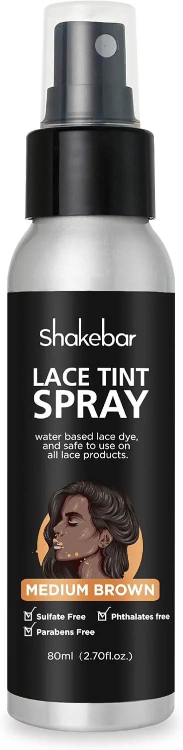 اسپری رنگ توری برای کلاه گیس، ۸۰ میلی لیتر، رنگ قهوه ای متوسط، فرمول خشک شدن سریع برای ظاهری یکنواخت و طبیعی