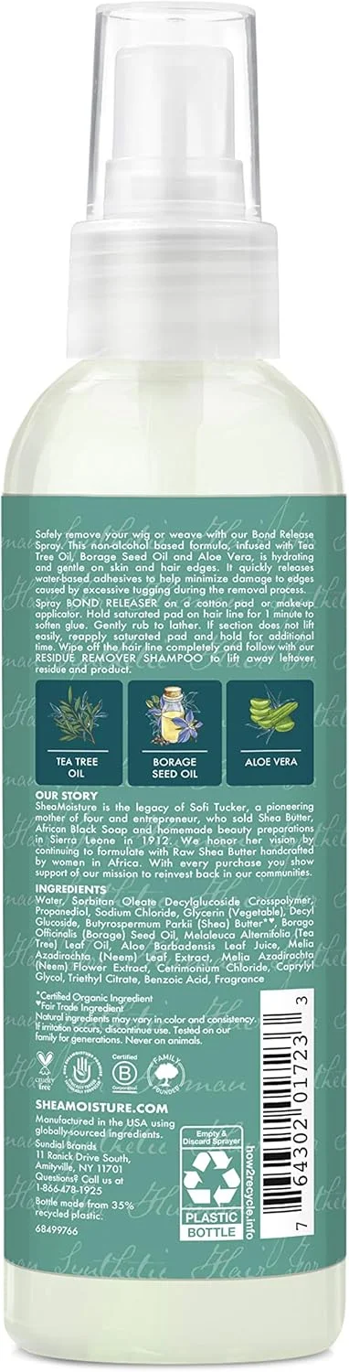 اسپری موی رها کننده پیوند شی مویسچر برای کلاه گیس و بافت مو، درخت چای و دانه گاوزبان، اسپری مو بدون الکل، 120 میلی لیتر