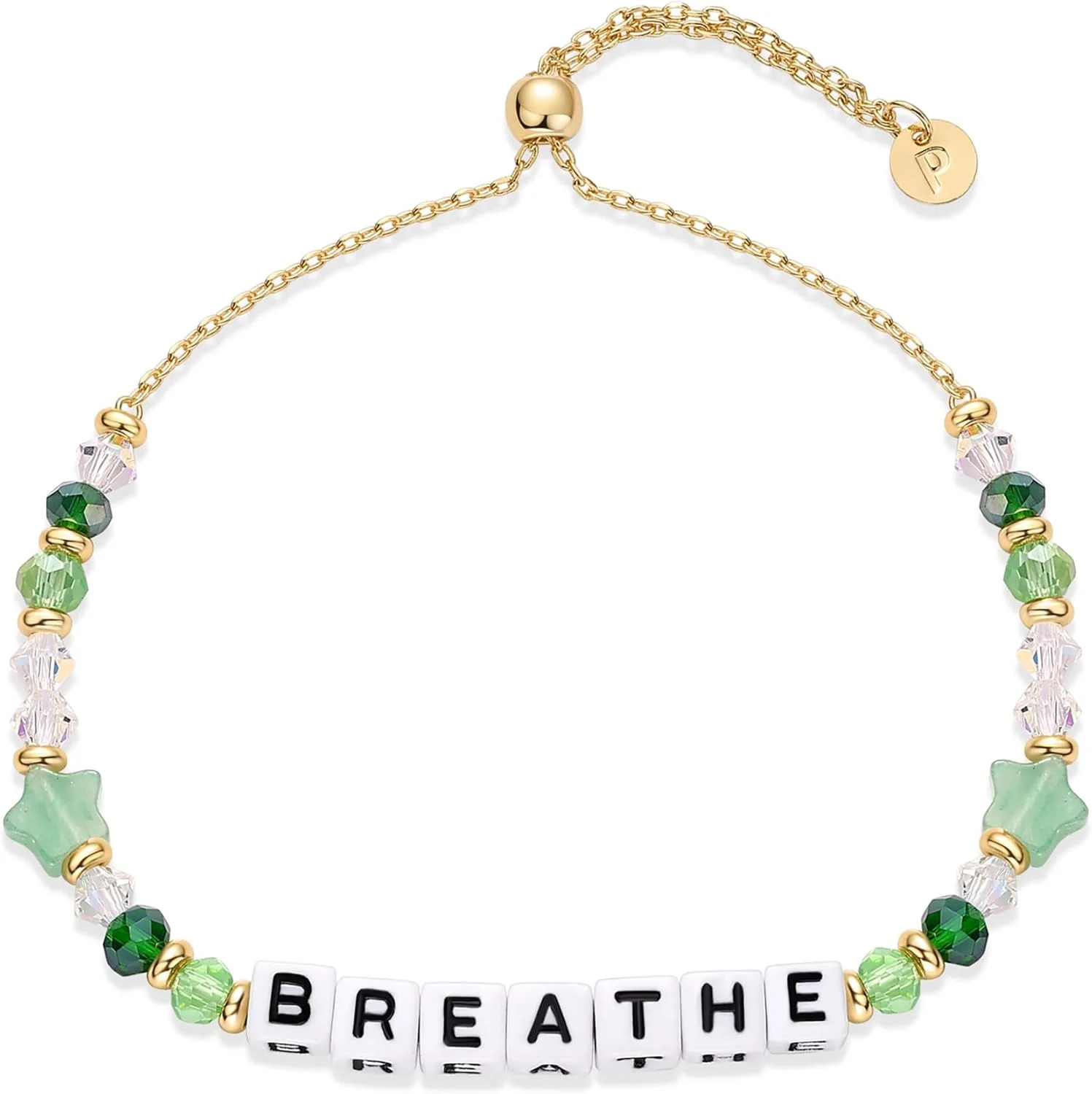 دستبندهای مهره ای سنگهای قیمتی چشم نظر مانترا رنگی روکش طلای 14 عیار پاوی برای زنان | دستبندهای مهره ای دوستی قابل تنظیم با کلمات | من کافی هستم، بی باک، نفس بکش، انرژی خوب، در دوران من، سپاسگزارم، تو