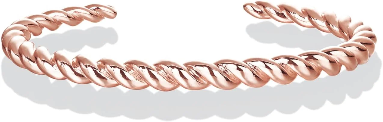 دستبند النگویی ضخیم با روکش طلای پاوی | روکش طلای 14 عیار | جواهرات سبک وزن روزمره