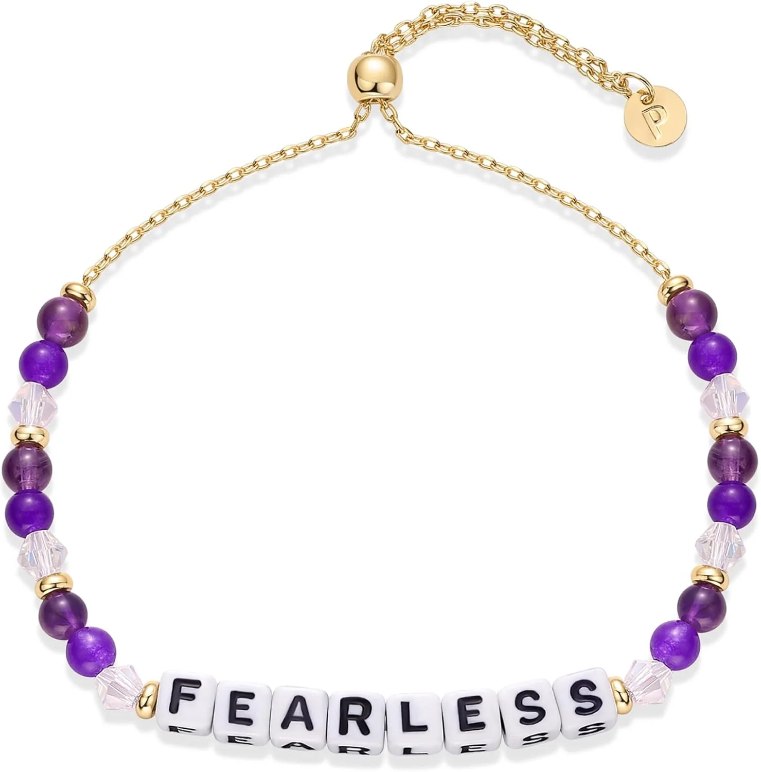 دستبند مهره ای رنگی پاوی با روکش طلای 14 عیار | دستبند دوستی مهره ای قابل تنظیم با کلمات