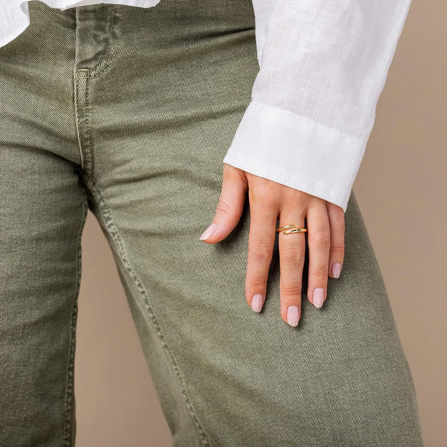 حلقه پیچشی باز ابدیت با روکش طلای 14 عیار پاوی برای زنان حلقه پیچشی باز ابدیت با روکش طلای 14 عیار پاوی برای زنان