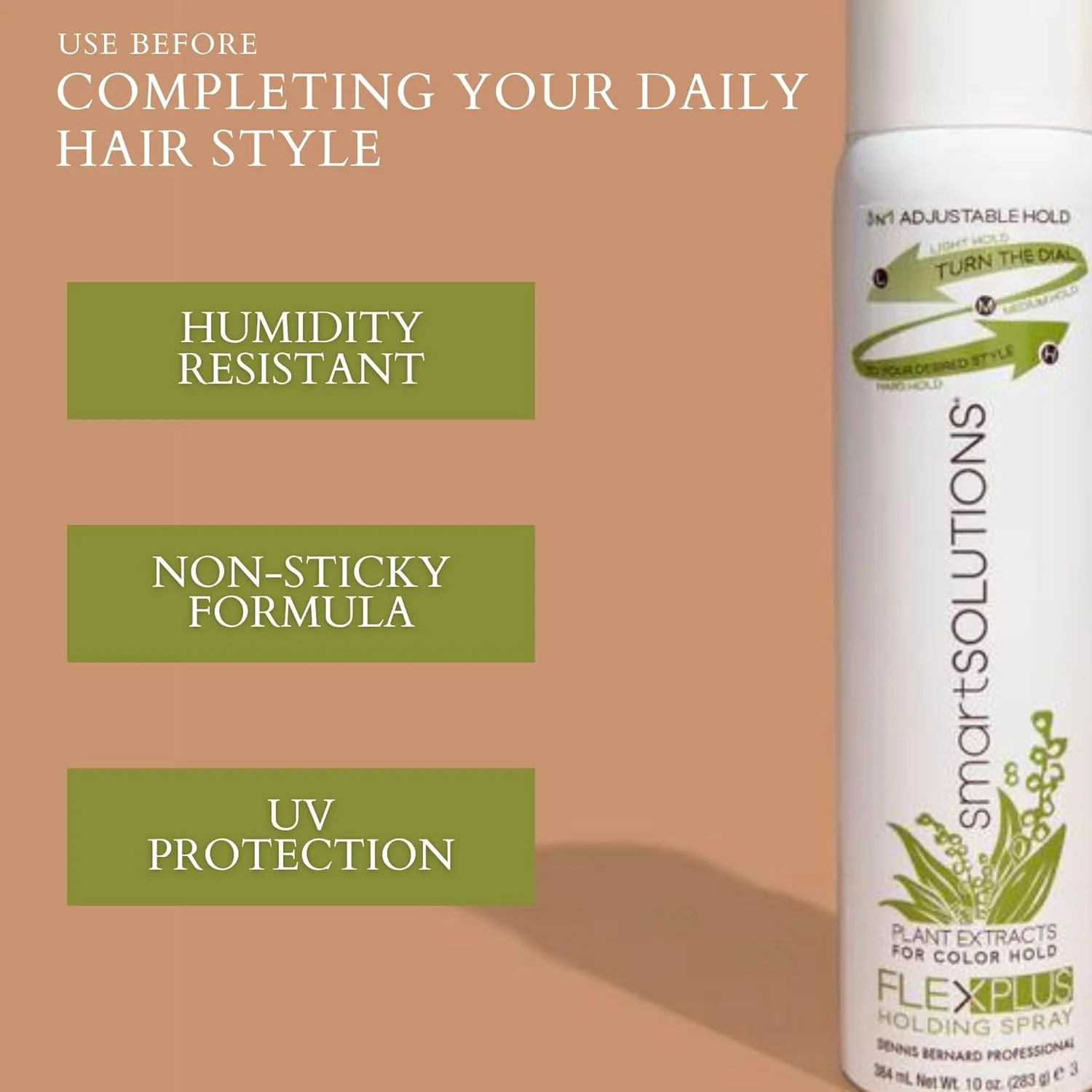 اسپری نگهدارنده انعطاف پذیر Smart Solutions Plus، 283 گرم | غیر چسبنده | بدون پوسته | خشک شدن سریع | 3 در 1