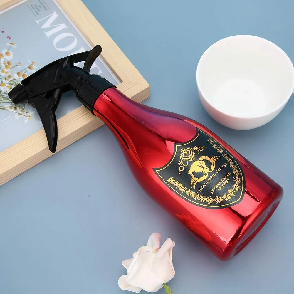 بطری اسپری کوچک 550 میلی لیتری گرد برای آرایشگری، اسپری کننده با مه پاش ظریف مناسب سالن های آرایشی و ابزار حالت دهی مو (قرمز)
