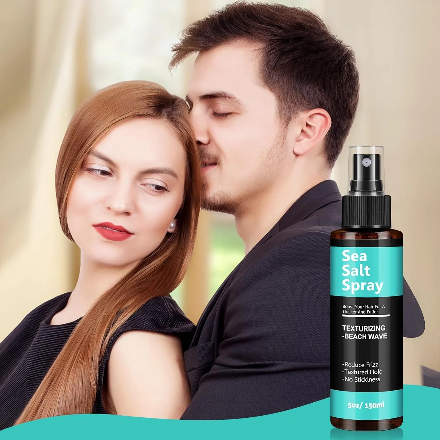اسپری مو نمک دریا آزونی، اسپری بافت دهنده و حجم دهنده برای آقایان و بانوان، ایده آل برای موج های ساحلی، فرها و حالت دهی آسان (150 میلی لیتر / 5 اونس مایع)