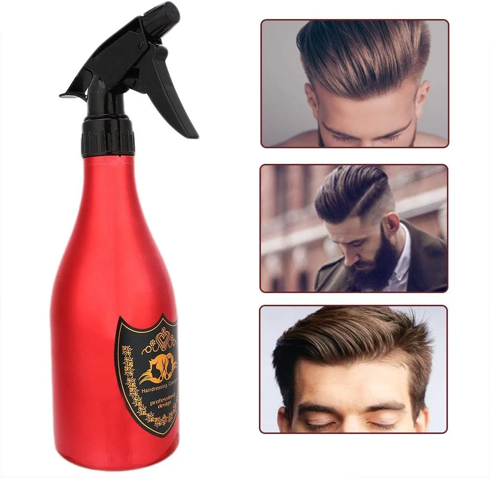 بطری اسپری کوچک 550 میلی لیتری گرد برای آرایشگری، اسپری کننده با مه پاش ظریف مناسب سالن های آرایشی و ابزار حالت دهی مو (قرمز)