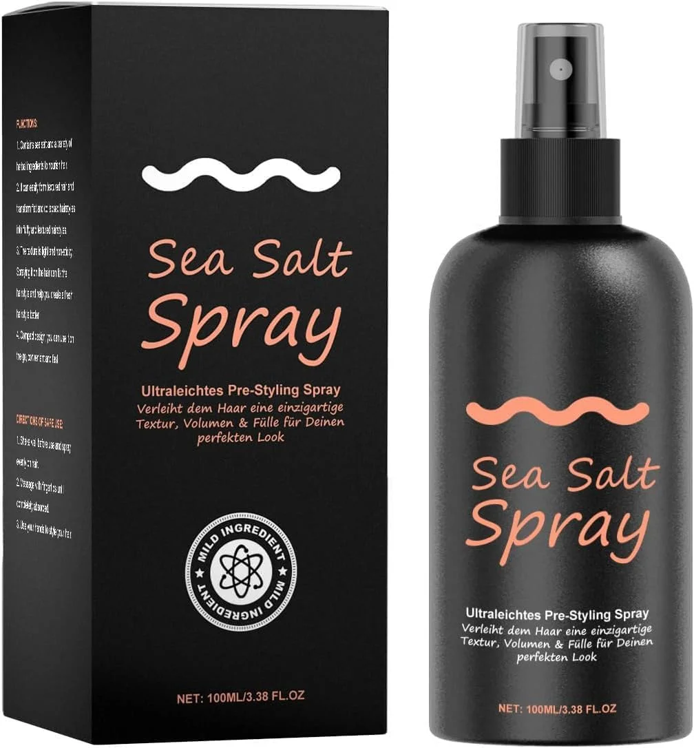 اسپری نمک دریا برای ایجاد بافت و حجم در مو، افزایش ضخامت و درخشش موهای نازک یا موج دار، اسپری بافت دهنده طبیعی با جلبک دریایی برای آقایان و بانوان - 100 میلی لیتر