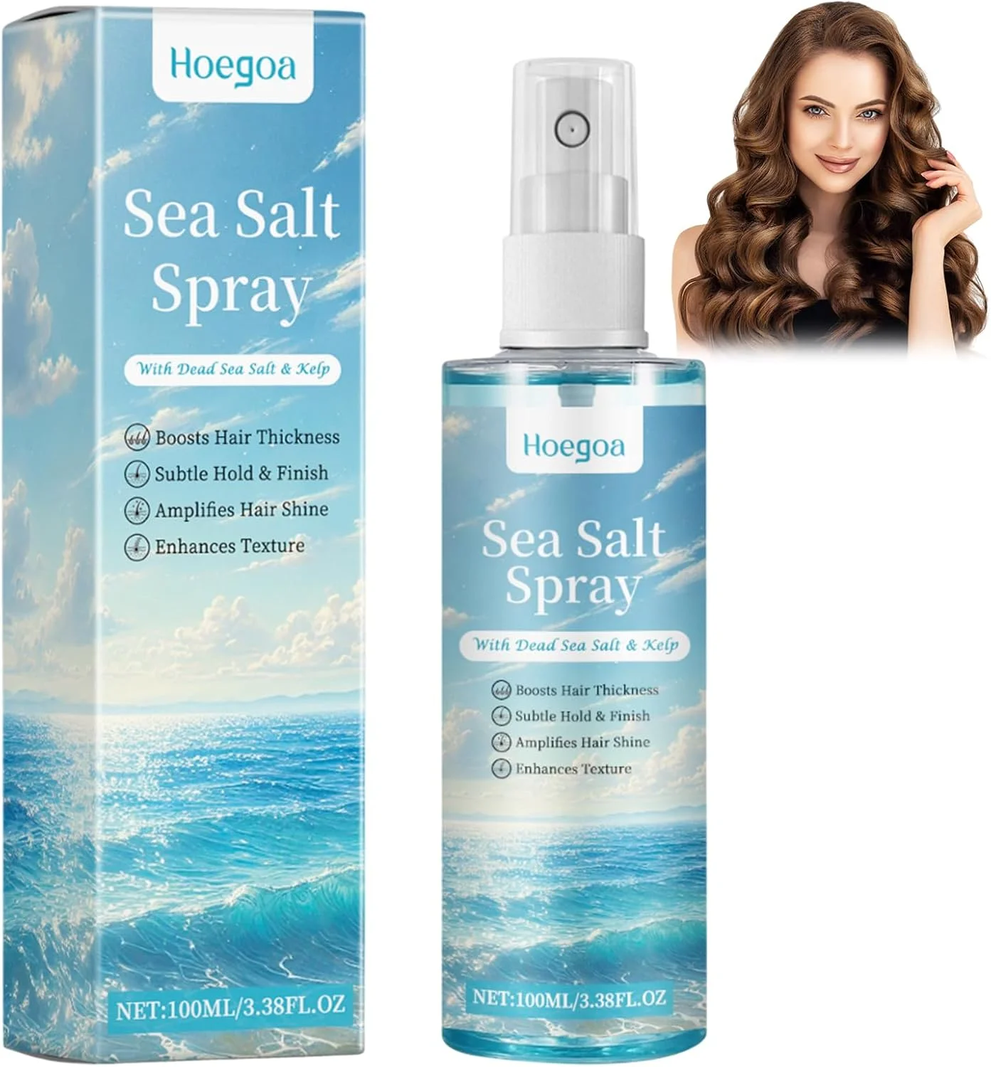 اسپری نمک دریا برای مو | افزایش دهنده بافت و حجم برای آقایان و بانوان | فرمول طبیعی برای انواع مو