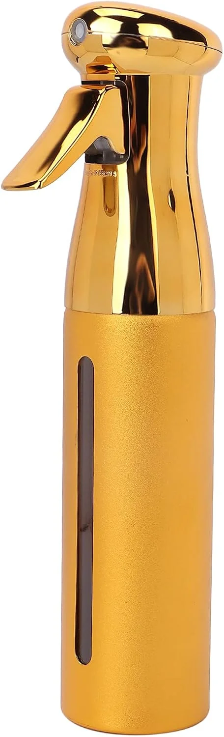 بطری اسپری خالی، بطری اسپری مو 300 میلی لیتری، بطری اسپری مه پاش ریز، بطری اسپری آب پیوسته برای حالت دادن به مو، تمیز کردن، گیاهان، مه پاشی (طلایی)