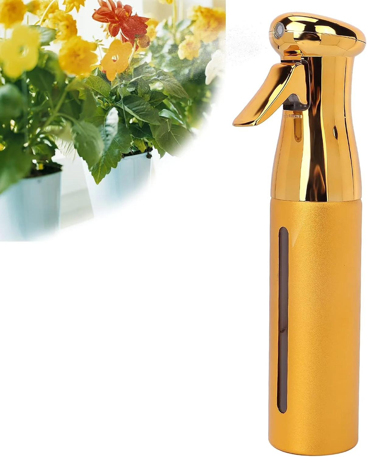 بطری اسپری خالی، بطری اسپری مو 300 میلی لیتری، بطری اسپری مه پاش ریز، بطری اسپری آب پیوسته برای حالت دادن به مو، تمیز کردن، گیاهان، مه پاشی (طلایی)