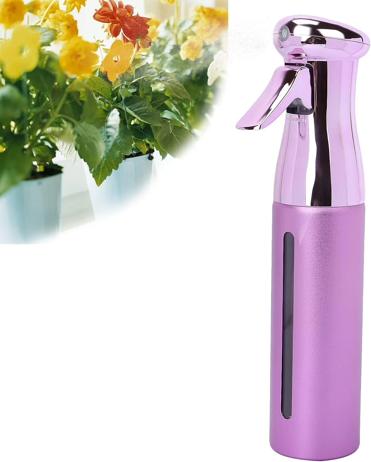 بطری اسپری خالی، بطری اسپری مو 300 میلی لیتری با افشانه بسیار ظریف، بطری اسپری آب پیوسته برای آرایش مو، تمیز کردن، گیاهان، مه پاشی (بنفش)