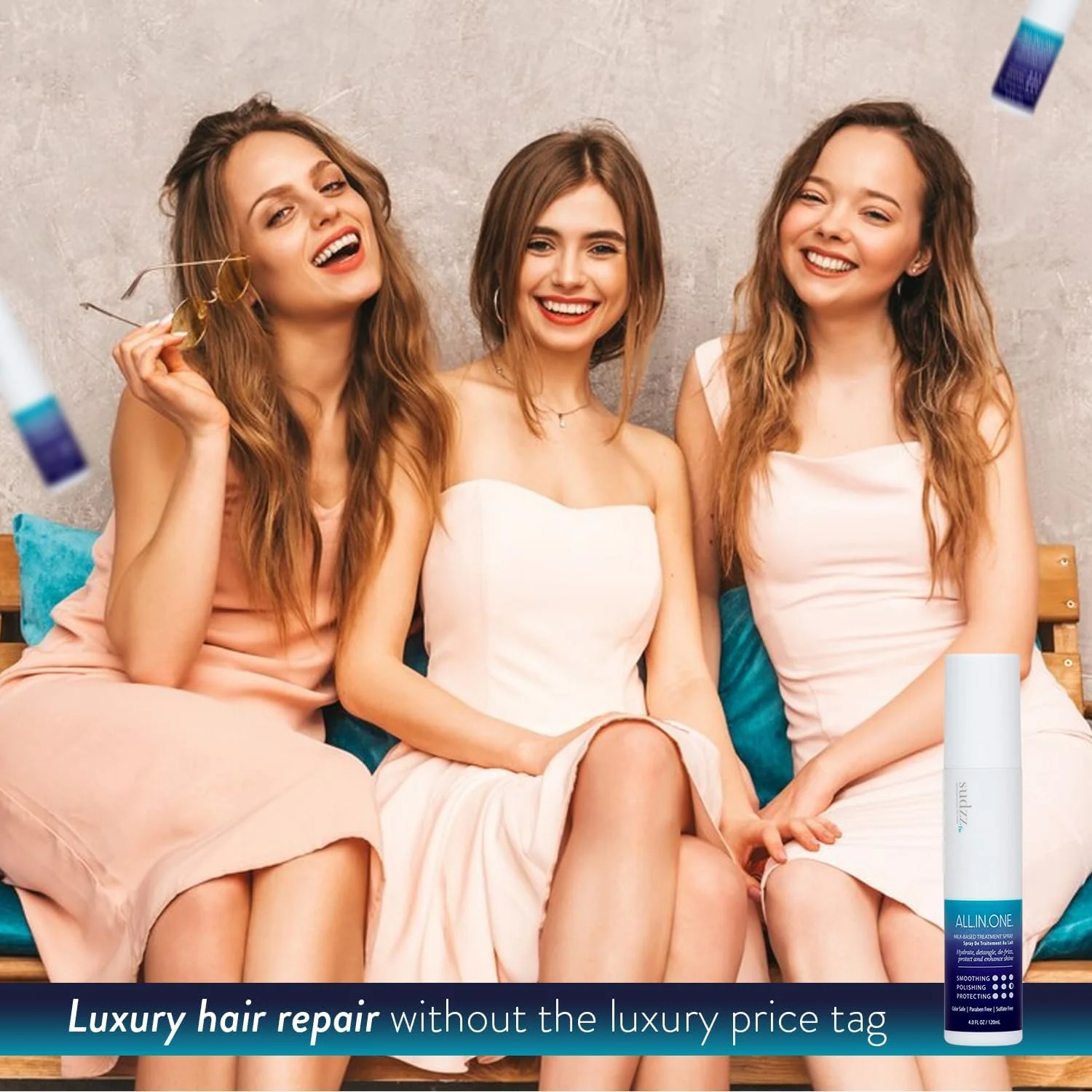 اسپری درمان مو بر پایه شیر SUDZZfx - اسپری براق کننده مو - اسپری باز کننده گره مو و کنترل وز مو برای انواع مو، مراقبت از مو، مناسب برای خانم ها و آقایان، بدون سولفات و محافظ رنگ مو