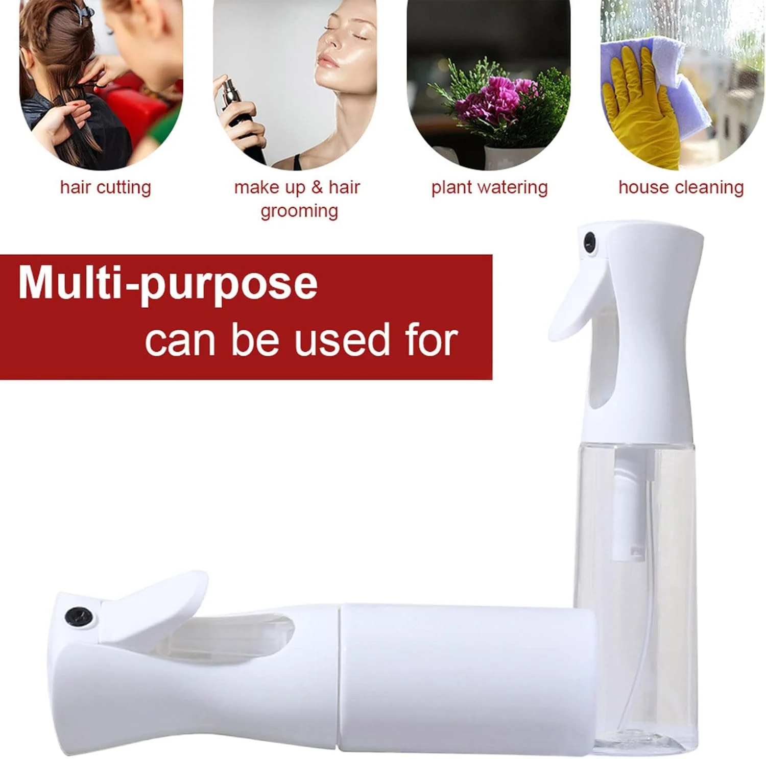 بطری اسپری سانین 500 میلی لیتر، بطری خالی اسپری مو، ابزار مو، اسپری آب برای حالت دادن مو در خانه و سالن، بطری خالی چند منظوره برای گیاهان، حیوانات خانگی، نظافت منزل
