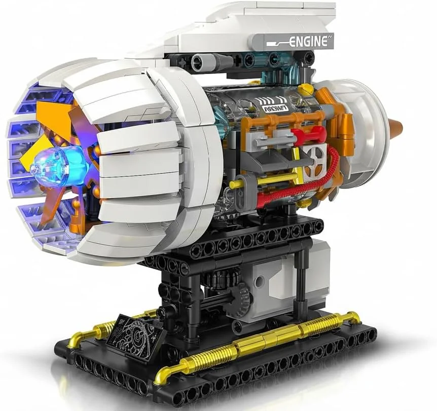 کیت ساخت موتور هواپیما برای بزرگسالان، مدل مینی موتور STEM با موتور و هندل دستی، ست برای پسران 8-14 سال، ایده هدیه برای کودکان و نوجوانان (635 قطعه)