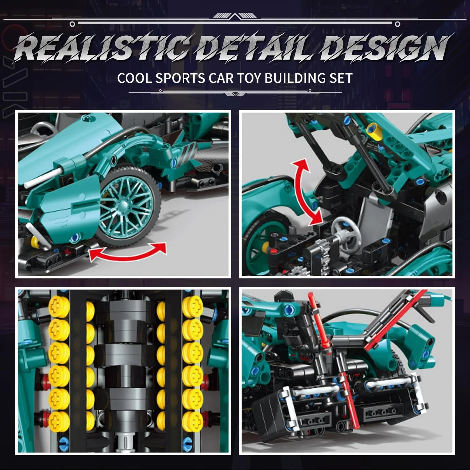 بلوک های ساخت ماشین مسابقه ای ۹۹۹ قطعه ای، مدل ماشین مسابقه ای در مقیاس ۱:۱۴، اسباب بازی STEM برای پسران و بزرگسالان، کیت سوپراسپرت کلکسیونی برای سنین ۶-۱۲، ۸-۱۴ بلوک های ساخت ماشین مسابقه ای ۹۹۹ قطعه ای، مدل ماشین مسابقه ای در مقیاس ۱:۱۴، اسباب بازی STEM برای پسران و بزرگسالان، کیت سوپراسپرت کلکسیونی برای سنین ۶-۱۲، ۸-۱۴