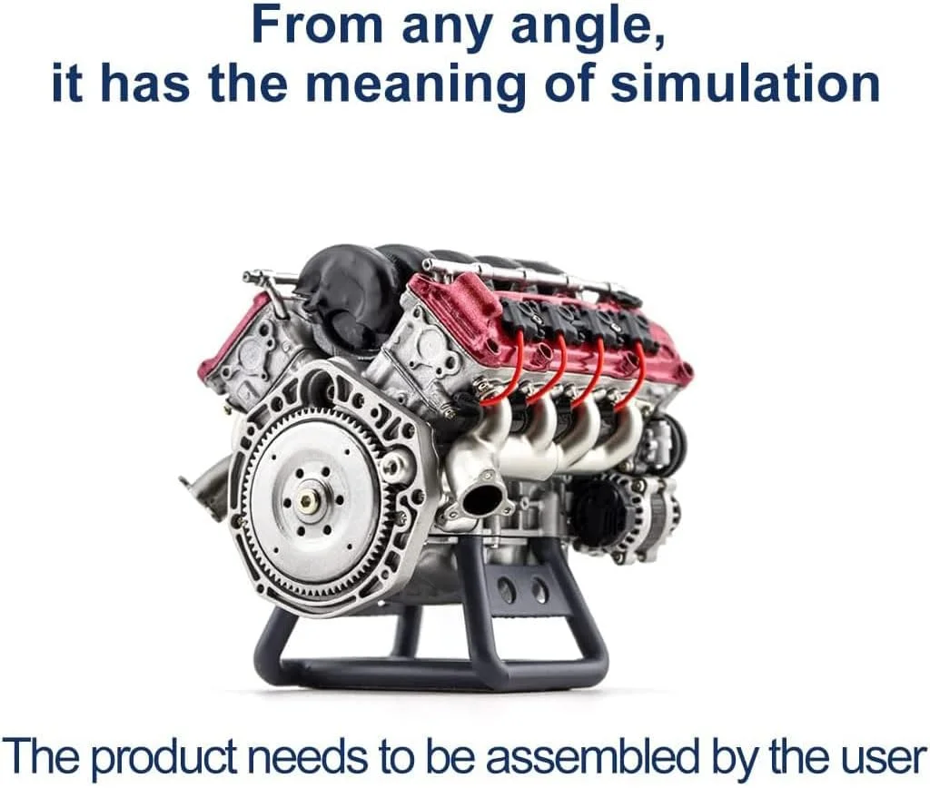 مجموعه مدل موتور V8 کوچک PACUM، مجموعه اسباب بازی علمی آموزشی DIY الکتریکی برای نسخه KIT ماشین AX90104 SCX10 Capra VS4-10 Pro/Ultra