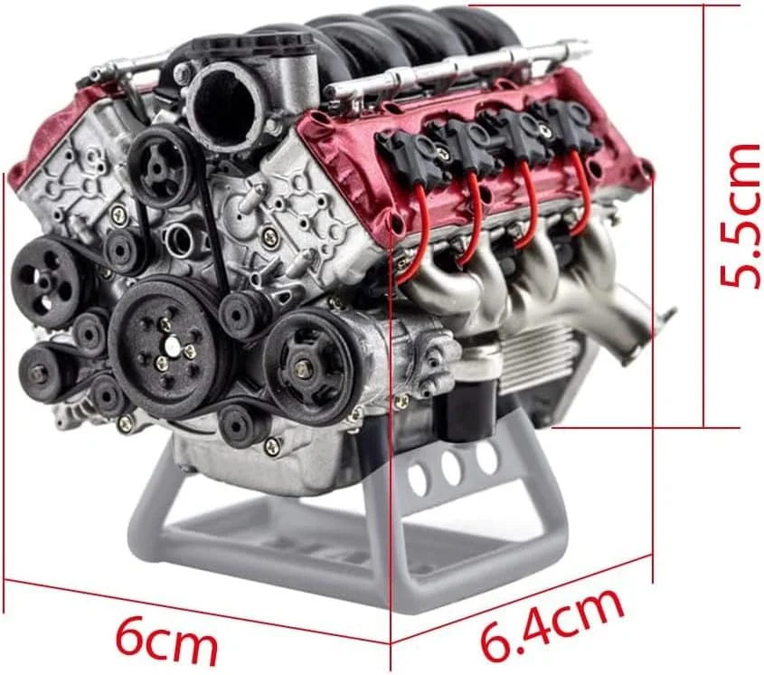 مجموعه مدل موتور V8 کوچک PACUM، مجموعه اسباب بازی علمی آموزشی DIY الکتریکی برای نسخه KIT ماشین AX90104 SCX10 Capra VS4-10 Pro/Ultra