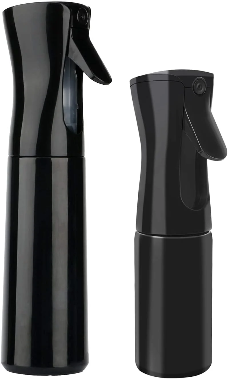 دو عدد بطری اسپری مه پاش اِچ تِنگهودا برای آرایشگری، ابزار حالت دهی مو، بطری اسپری مو سالنی، ابزار آرایشگری (300 میلی لیتر + 150 میلی لیتر) - مشکی