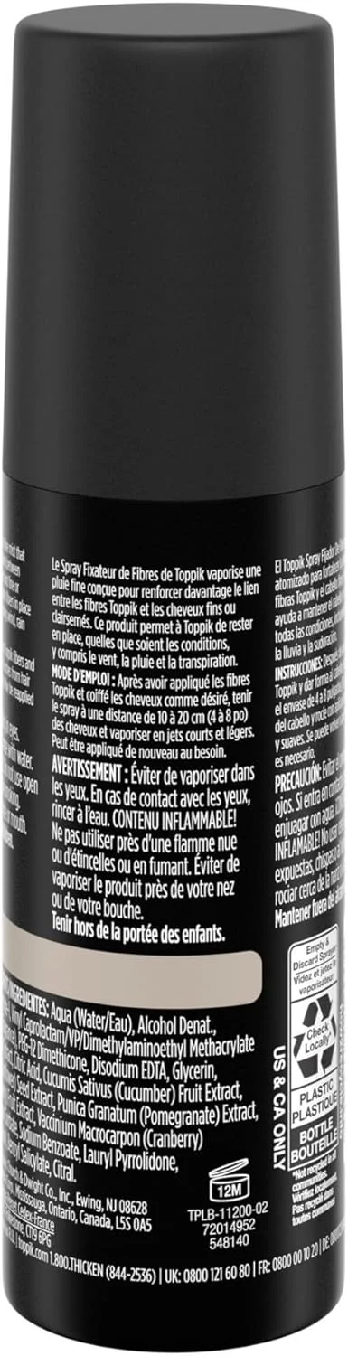 اسپری نگهدارنده فیبر تاپیک، پیوند مغناطیسی بین فیبرهای سازنده مو و تارهای مو را برای موهای پرپشت تر و ضخیم تر با ظاهر طبیعی برای آقایان و خانم ها تقویت می کند، 118 میلی لیتر اسپری نگهدارنده فیبر تاپیک، پیوند مغناطیسی بین فیبرهای سازنده مو و تارهای مو را برای موهای پرپشت تر و ضخیم تر با ظاهر طبیعی برای آقایان و خانم ها تقویت می کند، 118 میلی لیتر