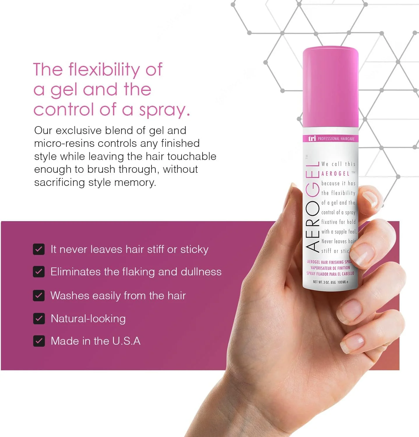 اسپری حالت دهنده مو ترای دیزاین Tri Aerogel، حجم 85 گرم - 2 عدد