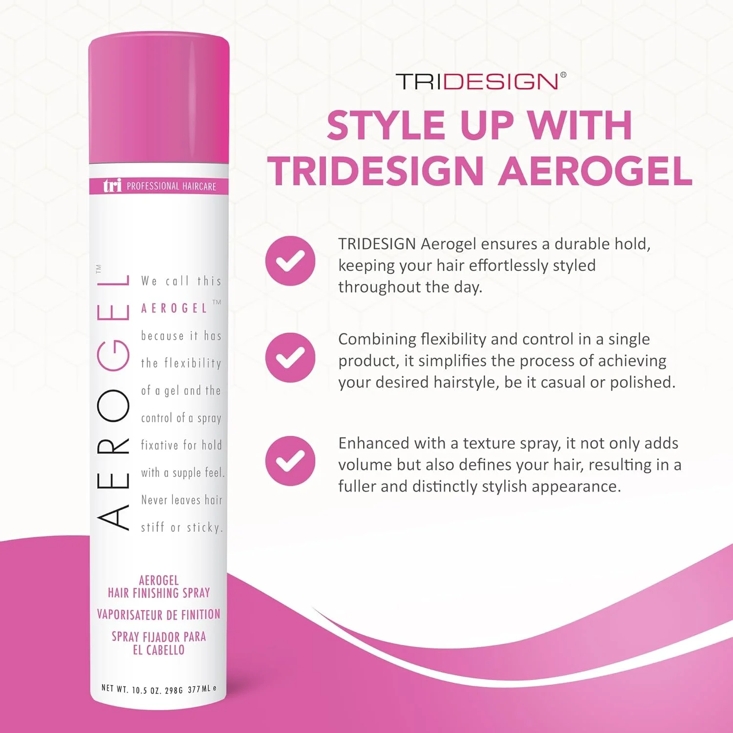 اسپری حالت دهنده مو TRIDESIGN TRI Aerogel، 300 گرم - 2 عدد