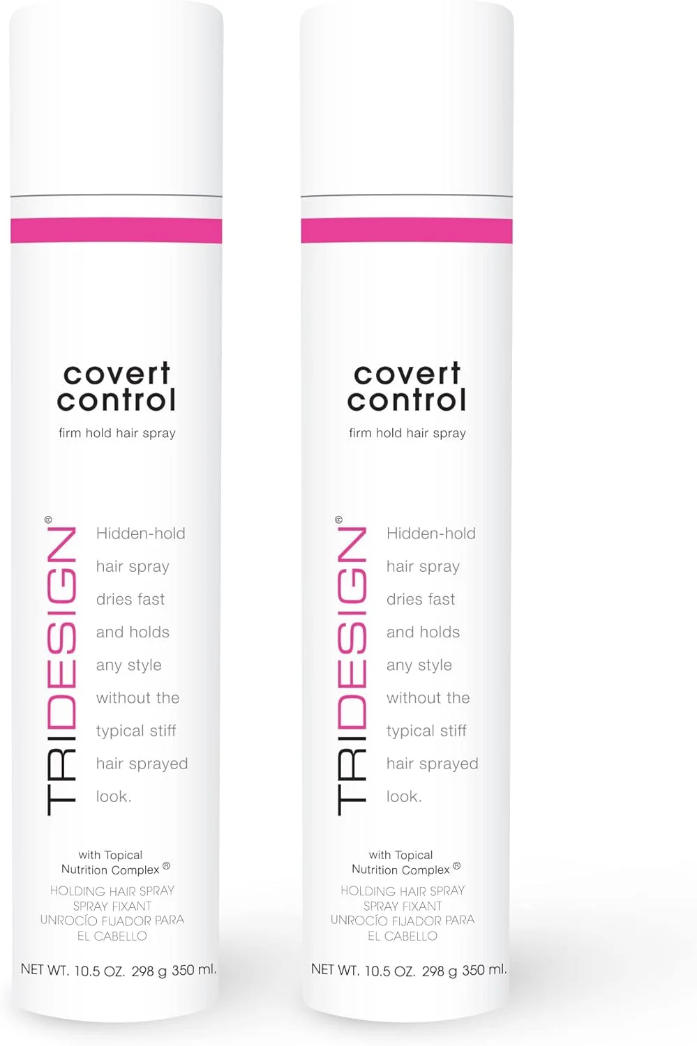 اسپری مو TRI Design Covert Control - اسپری حالت دهنده قوی و سریع خشک شونده برای زنان و مردان، 2 بسته 310 گرمی