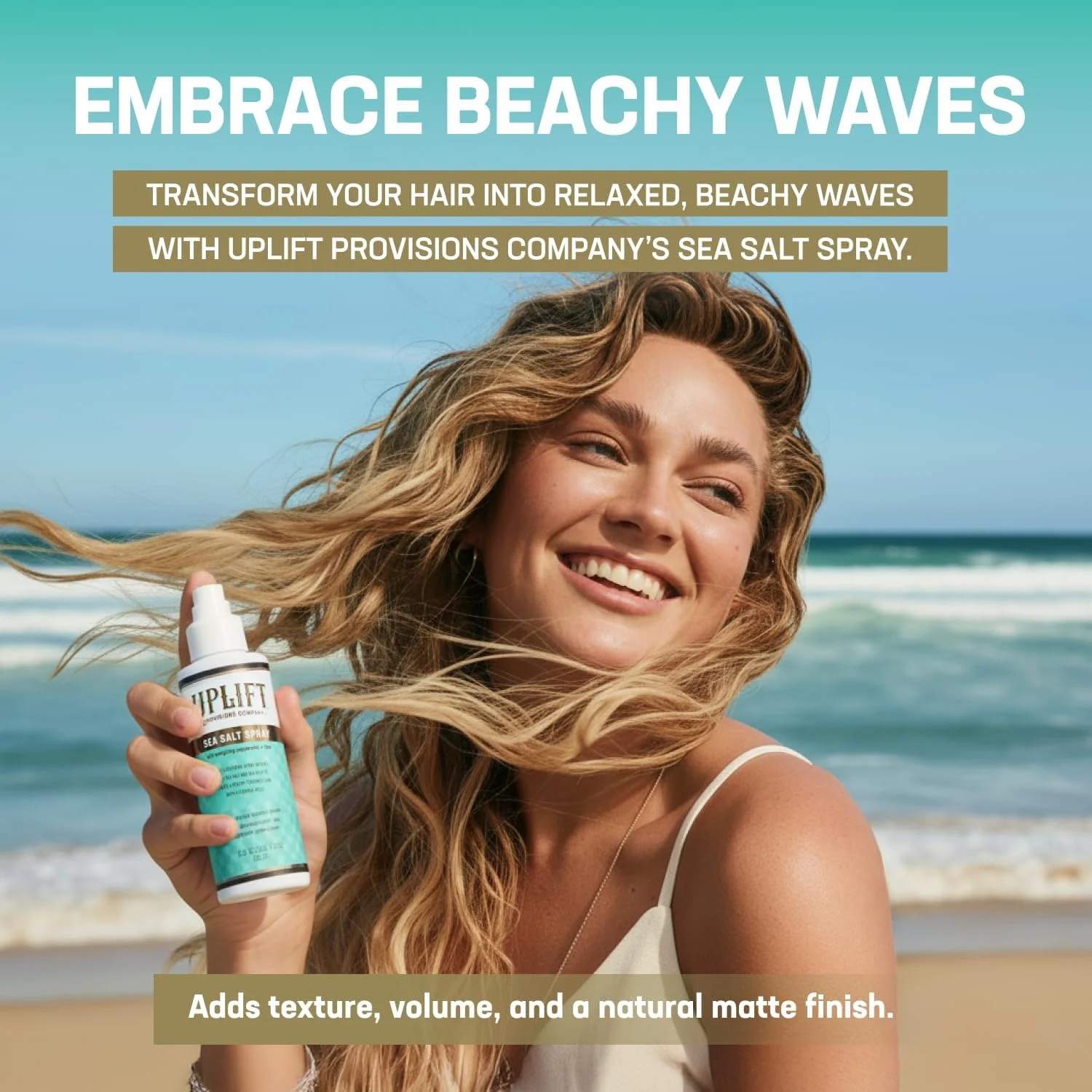 اسپری نمک دریایی آپلیفت پروویژنز کمپانی - اسپری بافت دهنده چند منظوره مو برای دستیابی به امواج ساحلی بی نقص، تقویت موهای فر یا افزایش حجم در تارهای نازک یا کم پشت - 165 میلی لیتر