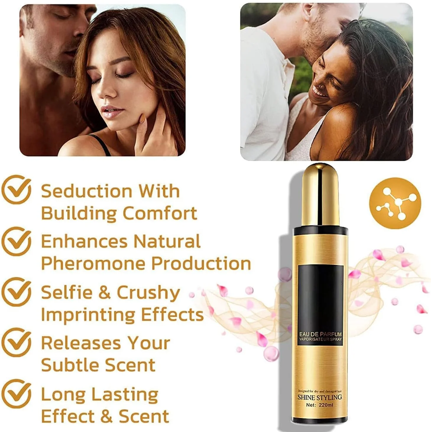 اسپری موی معطر، روغن های عطر موی ماندگار، سرم مو برای زنان و مردان (مشکی)