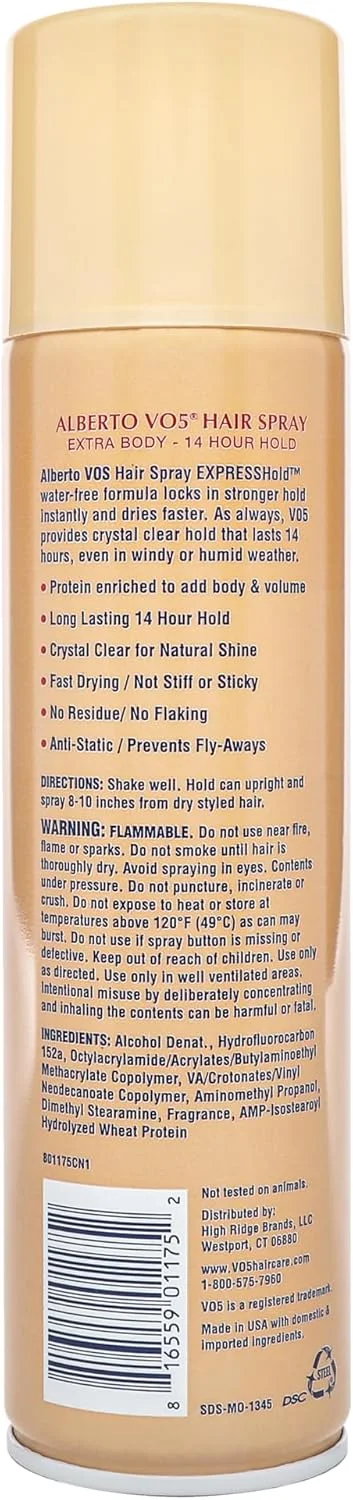 اسپری موی آلبِرتو VO5، حجم دهنده، حالت دهی قوی، 251 میلی لیتر (بسته 6 عددی)