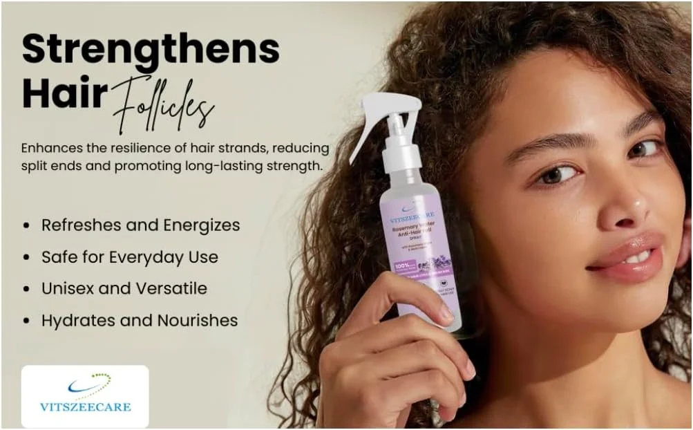 اسپری آب رزماری 200 میلی لیتر برای مو، درخشان کننده و تقویت کننده مو، مناسب برای انواع مو، آقایان و بانوان