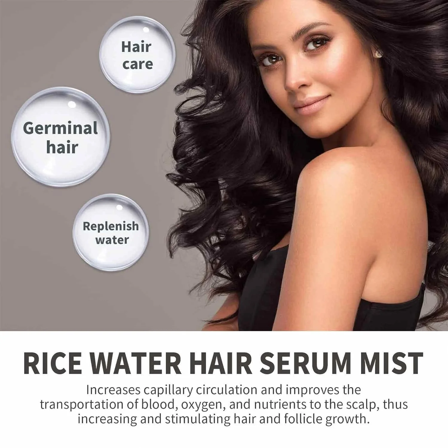 اسپری تقویت کننده مو با عصاره آب برنج | 50 میلی لیتر، صاف کننده مو، تقویت کننده و مغذی مو، مناسب برای موهای آسیب دیده، فر و رنگ شده