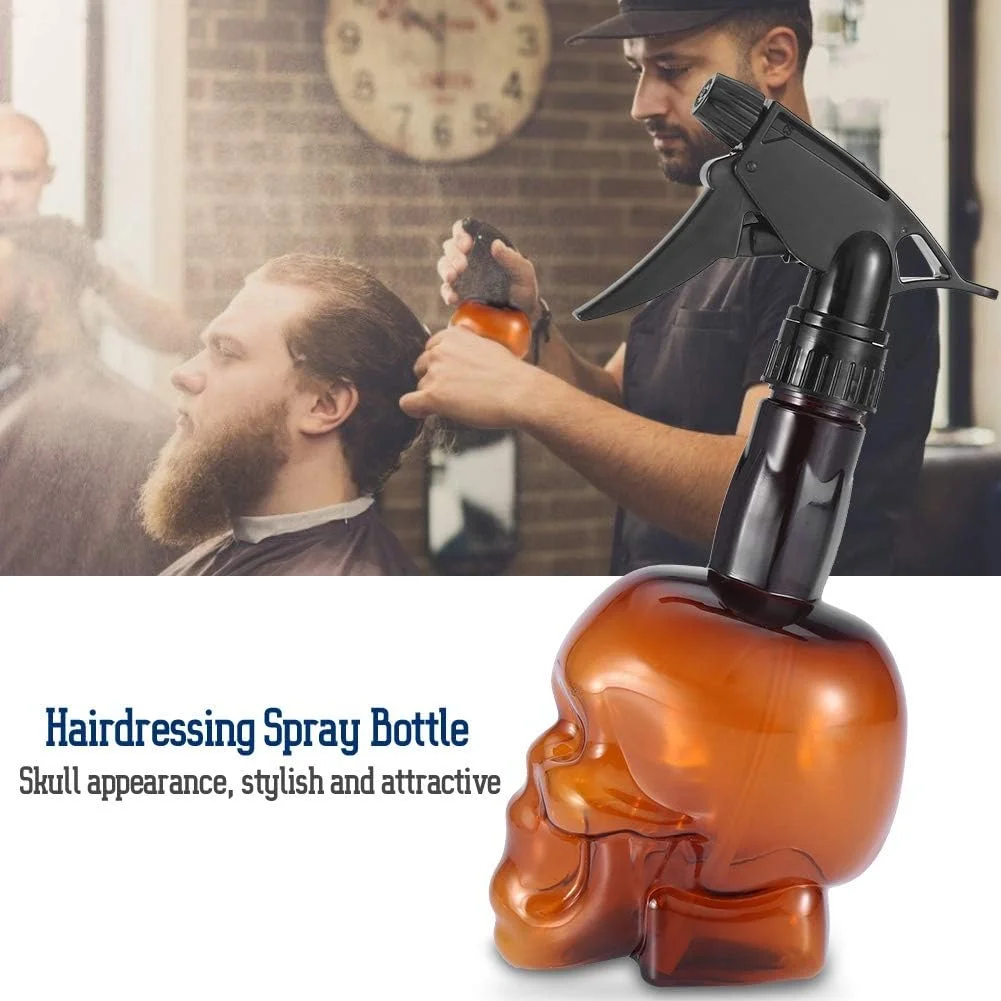 بطری اسپری مو قابل شارژ XHIKOWAT، بطری مه پاش آب 500 میلی لیتری برای آرایشگاه، بطری اسپری خالی برای حالت دادن به مو (قهوه ای)، مراقبت و حالت دهی به مو