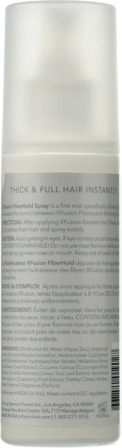 اسپری نگهدارنده فیبر مو Xfusion by Toppik، تقویت کننده اتصال بین فیبرهای سازنده مو و تارهای مو برای داشتن موهایی پرپشت تر و ضخیم تر با ظاهری طبیعی برای آقایان و بانوان، 118 میلی لیتر