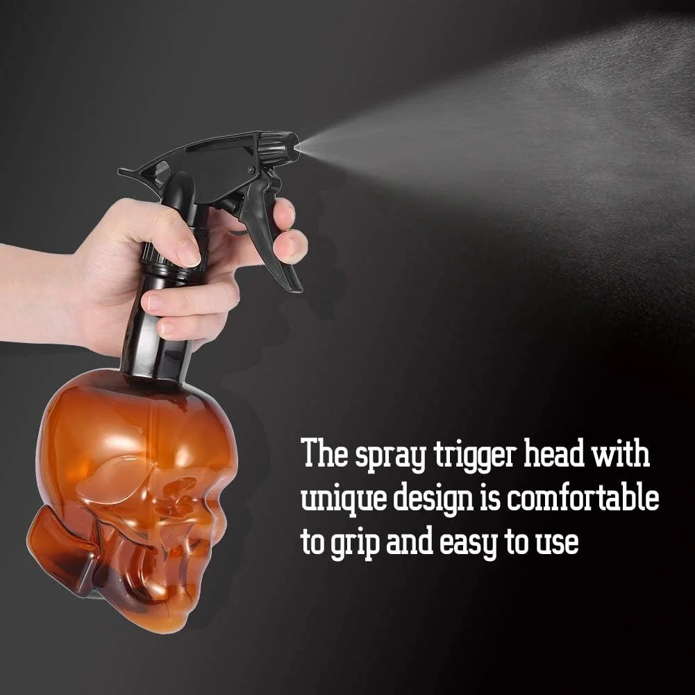 بطری اسپری مو قابل شارژ XHIKOWAT، بطری مه پاش آب 500 میلی لیتری برای آرایشگاه، بطری اسپری خالی برای حالت دادن به مو (قهوه ای)، مراقبت و حالت دهی به مو