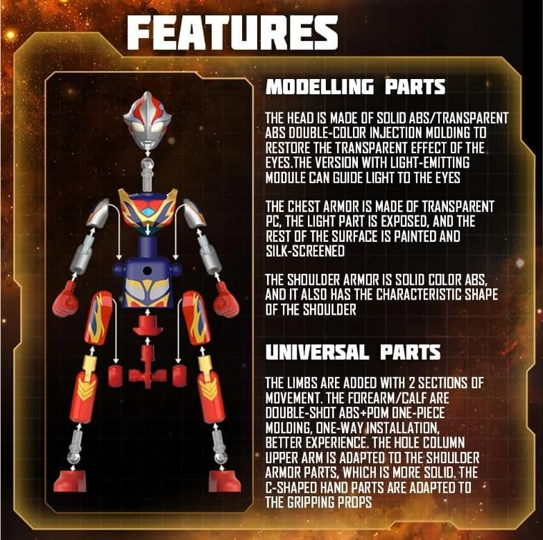 مجموعه ساختنی بلکیز آلترا من نسخه درخشان 08 | اکشن فیگور کلکسیونی ققنوس شجاع، جعبه کور اسباب بازی با سینه و چشمان نورانی | مدل دارای مجوز برای کودکان و بزرگسالان | بازی ساخت و ساز STEM مجموعه ساختنی بلکیز آلترا من نسخه درخشان 08 | اکشن فیگور کلکسیونی ققنوس شجاع، جعبه کور اسباب بازی با سینه و چشمان نورانی | مدل دارای مجوز برای کودکان و بزرگسالان | بازی ساخت و ساز STEM