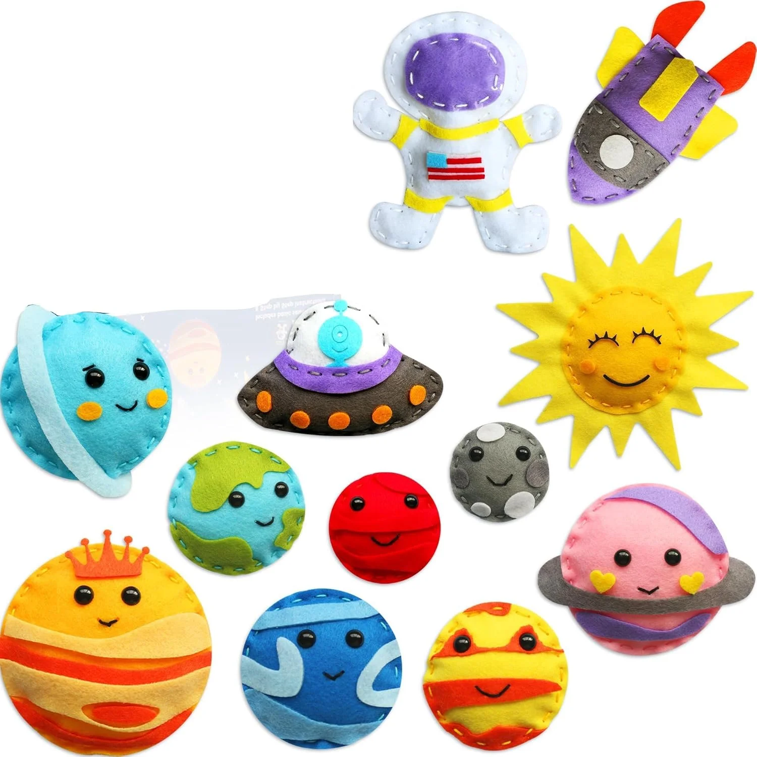 ست خیاطی منظومه شمسی برای کودکان، ست کاردستی نمدی مبتدی با فعالیت DIY، ست کاردستی آموزشی و سرگرم کننده برای سنین 8-12 سال، شامل تمام مواد لازم برای ساخت عروسک های سیاره ای ست خیاطی منظومه شمسی برای کودکان، ست کاردستی نمدی مبتدی با فعالیت DIY، ست کاردستی آموزشی و سرگرم کننده برای سنین 8-12 سال، شامل تمام مواد لازم برای ساخت عروسک های سیاره ای